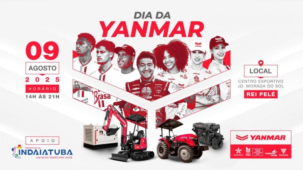 Evento Dia da Yanmar 2025 em Indaiatuba com foco em esporte, saúde e ações sociais.